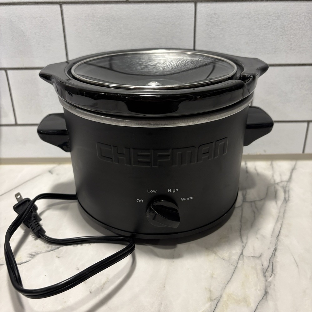 Chefman RJ15-15-BLACK 1.5 Qt Slow Cooker Black Mini Crock Pot Tested Working